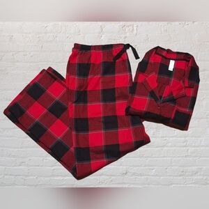 Red & black Buffalo plaid soft flannel pajama set, Sz XXL, NWT